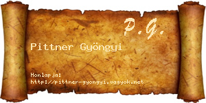 Pittner Gyöngyi névjegykártya